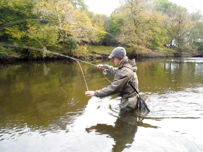 Fishing a pool tail on the Irfon